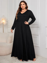 Load image into Gallery viewer, Honey Plus Size Cutout V-Neck Long Sleeve Maxi Dress