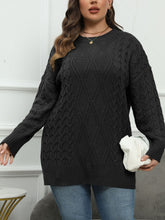 Load image into Gallery viewer, Plus Size Round Neck Long Sleeve Sweater