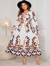 Load image into Gallery viewer, Honey Plus Size Printed Surplice Flounce Sleeve Dress