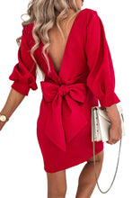Load image into Gallery viewer, Bow Backless Mini Dress