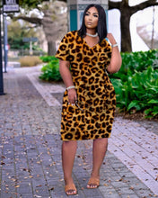 Load image into Gallery viewer, Loose Camouflage Print V-Neck Dress With Pockets