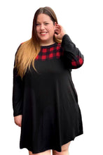 Load image into Gallery viewer, Checkered Print Splicing Plus Size Dress