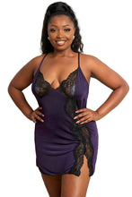 Load image into Gallery viewer, Lace Stitching Snake Print Plus Size Babydoll
