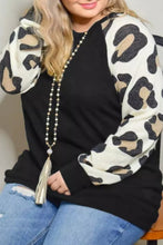 Load image into Gallery viewer, Plus Size Leopard Raglan Sleeve Casual Blouse