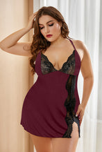 Load image into Gallery viewer, Lace Stitching Snake Print Plus Size Babydoll