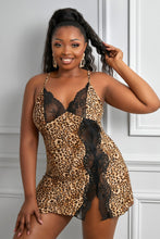 Load image into Gallery viewer, Lace Stitching Snake Print Plus Size Babydoll