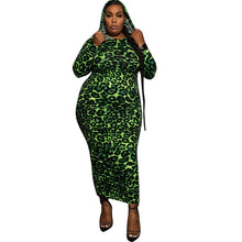 Load image into Gallery viewer, Printed Hooded Long-sleeved Dress