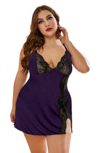 Load image into Gallery viewer, Lace Stitching Snake Print Plus Size Babydoll