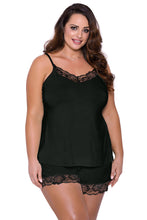 Load image into Gallery viewer, Plus Size Pajamas Set with Lace Trim

