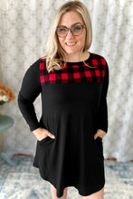 Load image into Gallery viewer, Checkered Print Splicing Plus Size Dress