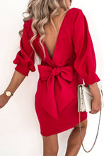 Load image into Gallery viewer, Bow Backless Mini Dress