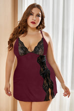 Load image into Gallery viewer, Lace Stitching Snake Print Plus Size Babydoll