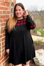 Load image into Gallery viewer, Checkered Print Splicing Plus Size Dress