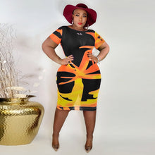 Load image into Gallery viewer, Korean Print Gauze Short Sleeve Dress