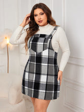 Load image into Gallery viewer, Honey Plus Size Plaid Wide Strap Overall Dress
