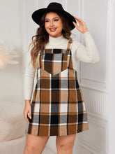 Load image into Gallery viewer, Honey Plus Size Plaid Wide Strap Overall Dress
