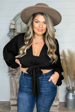 Load image into Gallery viewer, Plus Size Balloon Sleeve Wrap Top
