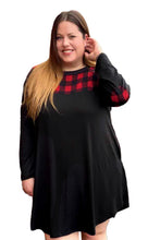 Load image into Gallery viewer, Checkered Print Splicing Plus Size Dress

