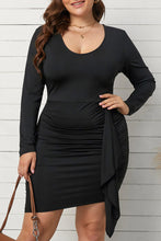 Load image into Gallery viewer, Bodycon V Neck Long Sleeve Plus Size Dress
